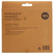 WS Permanent Marker Assorted 12 Pack