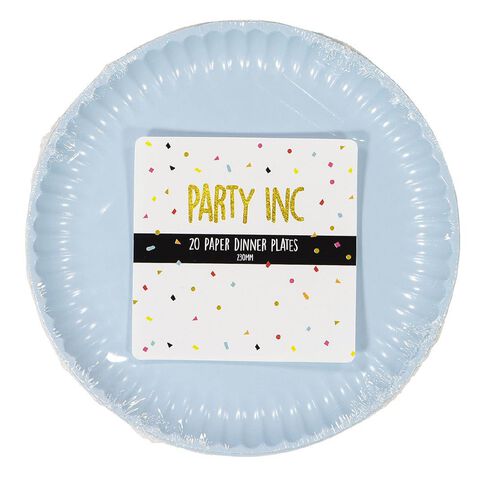 Party Inc Paper Dinner Plates 23cm Pastel Blue Mid 20 Pack