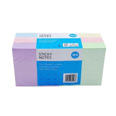 WS Sticky Notes 76mm x 76mm Assorted Colours 12 Pack