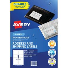 Avery Laser Printer 80 Shipping Labels White 99.1mm x 67.7mm