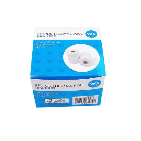 WS BPA Free Eftpos Rolls 57mm x 38mm 4 Pack