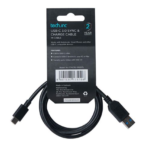 Tech.Inc USB-C 3.0 Cable 1m Black