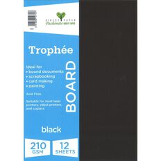 Trophee Board 210gsm Black A4 12 Pack