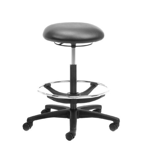 Chair Solutions Alpha Button Technical High Lift Stool Black Vinyl