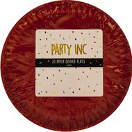 Party Inc Paper Dinner Plates 23cm Red Mid 20 Pack