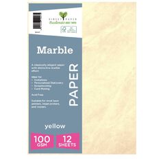 Direct Paper Marble Paper 100gsm Yellow A4 12 Pack