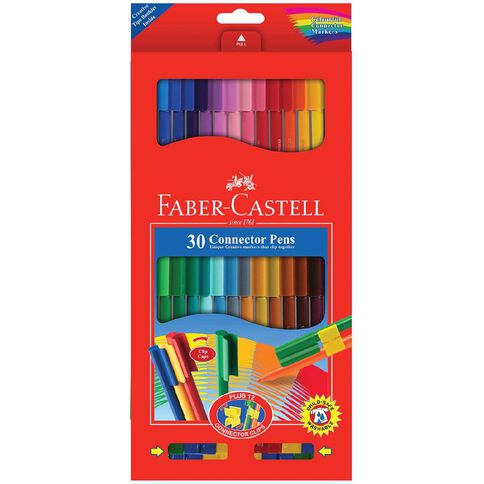 Faber-Castell Connector Pen Colour Markers Assorted Wallet of 30