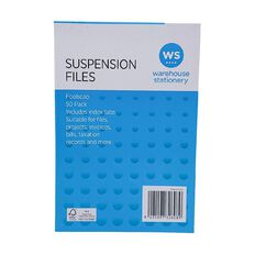 WS Suspension File Foolscap Green 50 Pack