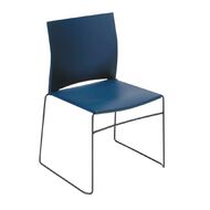 Eden Web Chair Navy with Black Sled Frame