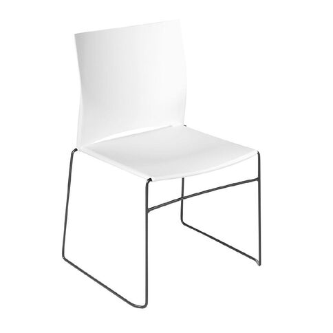 Eden Web Chair White with Black Sled Frame