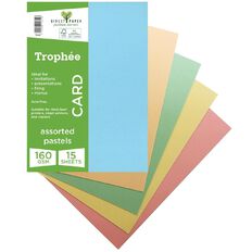 Trophee Card 160gsm 15 Pack Pastels
