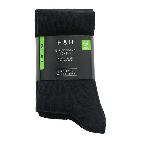 H&H Girls' School Knee High Socks 5 Pack