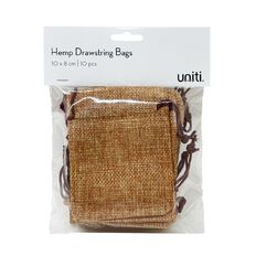 Uniti Hemp Drawstring Bag 10 Piece