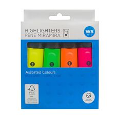 WS Highlighter Assorted 4 Pack