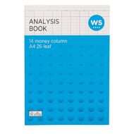 WS Analysis Book Limp 14 Column Green Mid A4