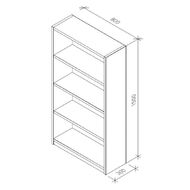 Zealand Commercial 4 Tier Bookcase Coastal Elm