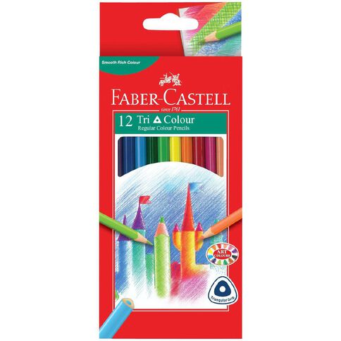 Faber-Castell Triangular Coloured Pencils 12 Pack