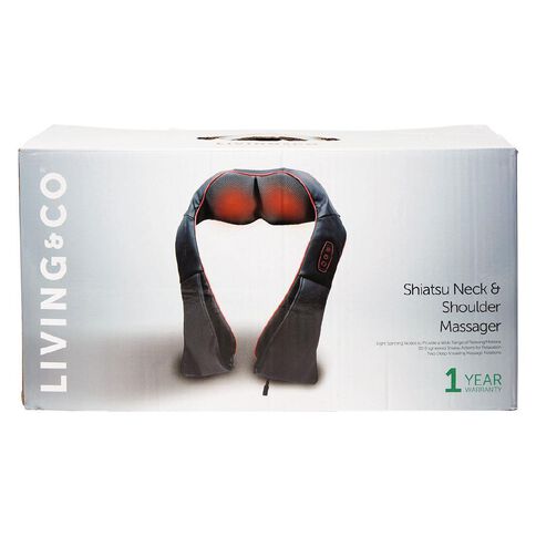 Living & Co Shiatsu Neck and Shoulder Massager Black/Red