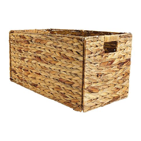 Living & Co Water Hyacinth Folding Basket Rectangle Natural Small