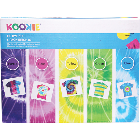 Kookie Tie Dye Kit Bright Multi-Coloured 5 Pack