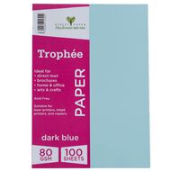 Trophee Paper 80gsm Dark Blue A4 100 Pack