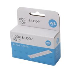 VELCRO Brand 22mm White Stick On Hook and Loop Dots - 40 Pack