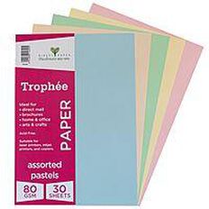Trophee Paper 80gsm Pastels A4 30 Pack