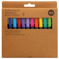 WS Permanent Marker Assorted 12 Pack