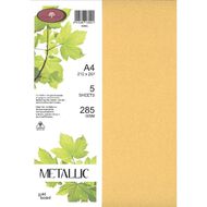 Direct Paper Metallic Board 285gsm Gold A4 5 Pack