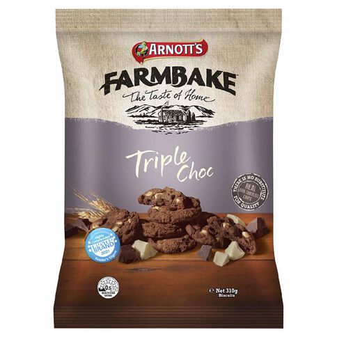 Arnott's Farmbake Triple Choc Cookies 310g