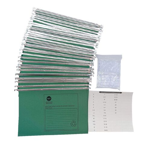 WS Suspension File Foolscap Green 50 Pack