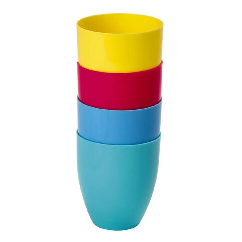 Living & Co Kids Reusable Tumblers Multi-Coloured 4 Pack