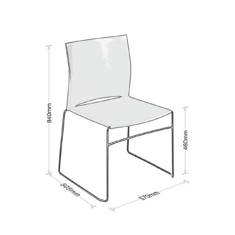 Eden Web Chair Grey with Black Sled Frame