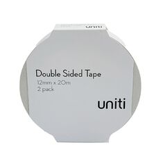 Double Sided Tape White 12mm x 20m 2 Pack