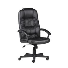 Chair Solutions Task Executive Chair Black Leatherette With Arms