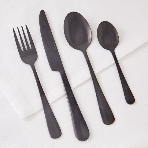 Living & Co Coast Cutlery Set Black 16 Piece