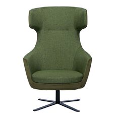 Chair Solutions Megan Lounge Black Swivel Base Green Fabric