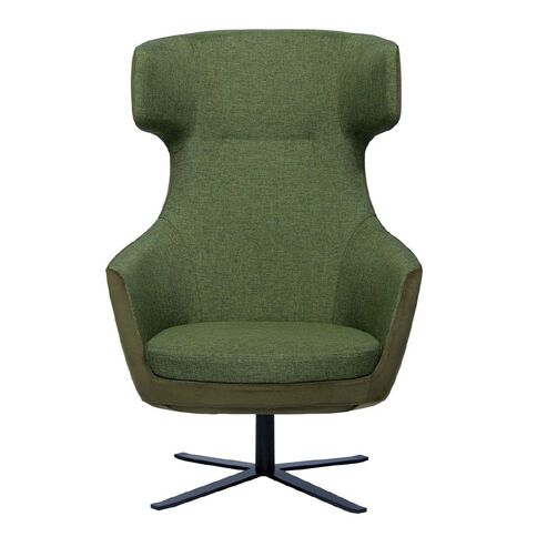 Chair Solutions Megan Lounge Black Swivel Base Green Fabric