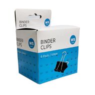 WS Binder Clips 6 Pack 51mm