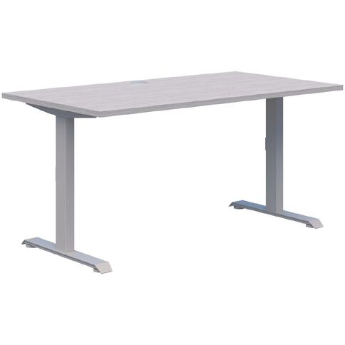 Premium Fixed Height Desk Silver & Silver Strata 1200x700