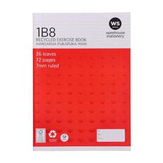 WS Exercise Book 1B8 7mm Ruled 36 Leaf Red Red Mid