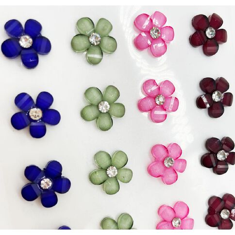 Uniti Adhesive Gem Flowers 16 Pieces