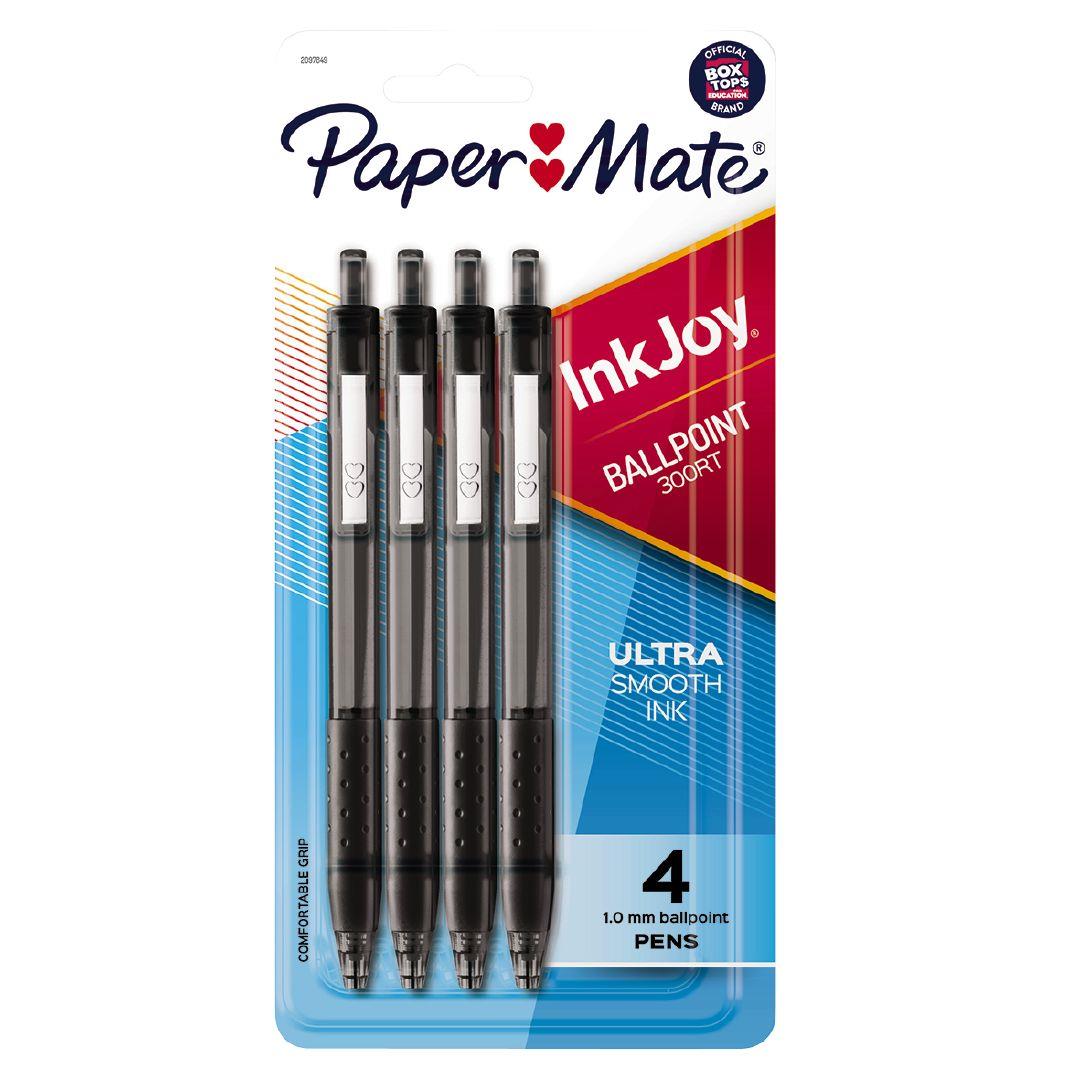 Paper Mate InkJoy 300RT Retractable 1.0mm Ball Pen Black 4 Pack ...