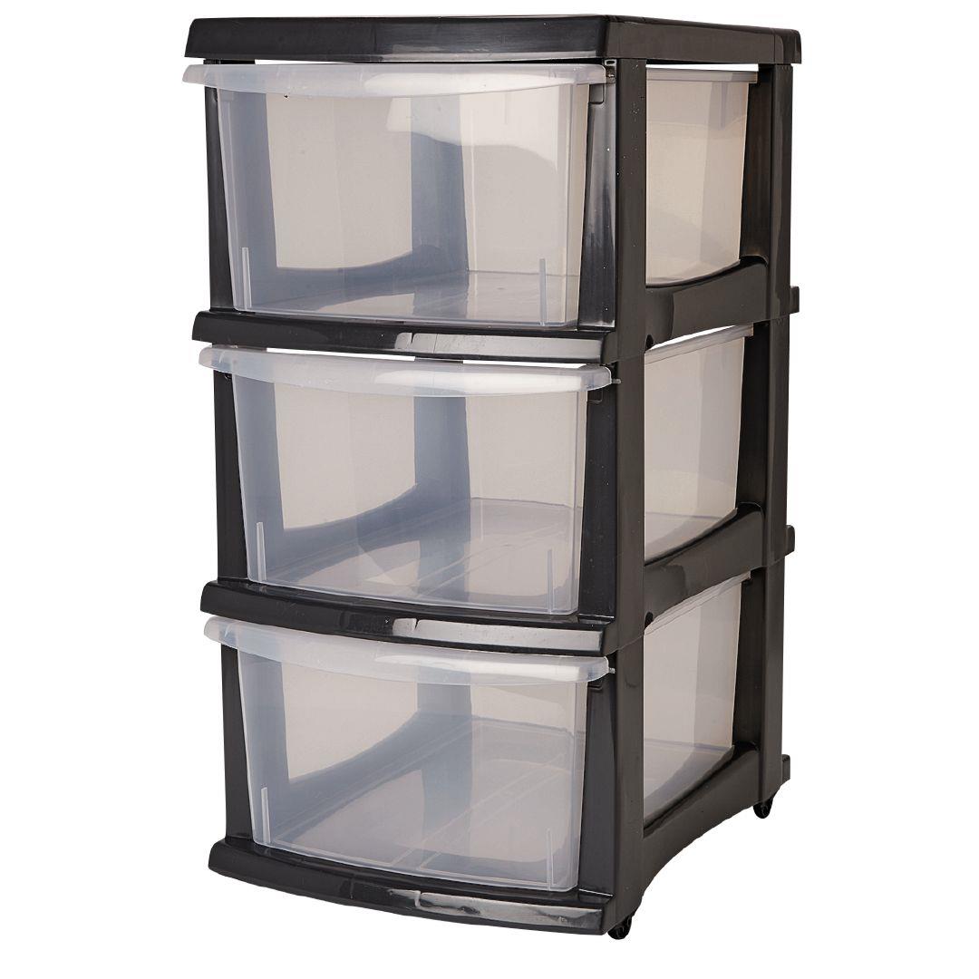 Taurus Storage Drawers Grey Mid 3 Tier | Warehouse Stationery, NZ