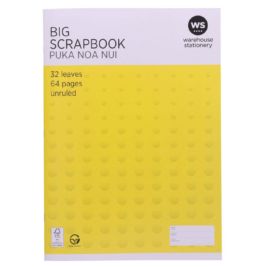 WS Big Scrapbook Unruled 32 Leaf Yellow