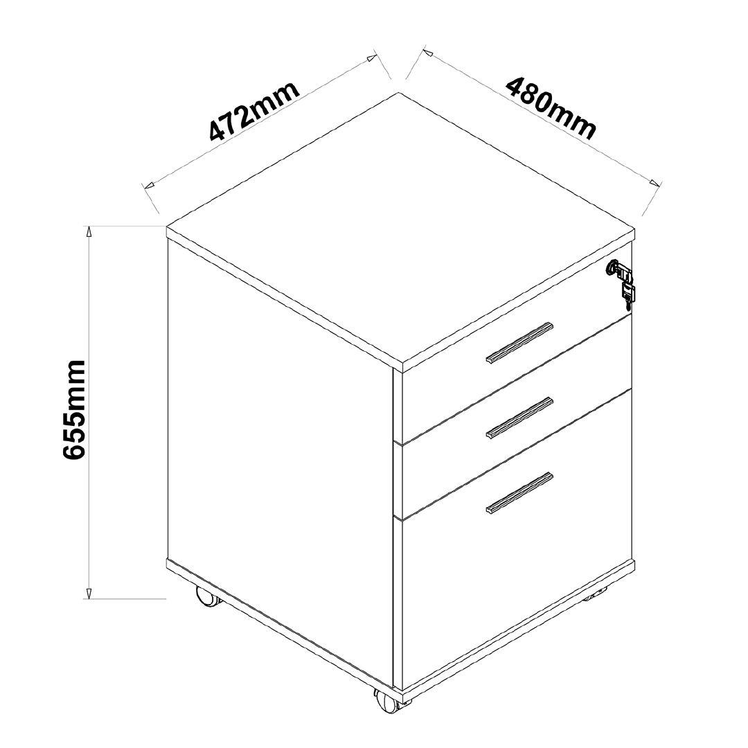 Workspace 925 Mobile 3 Drawer Tawa Warehouse Stationery Nz