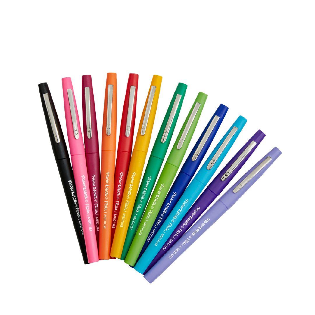 Paper Mate Flair Felt-Tip Pen Medium Fashion 12 Pack Assorted ...