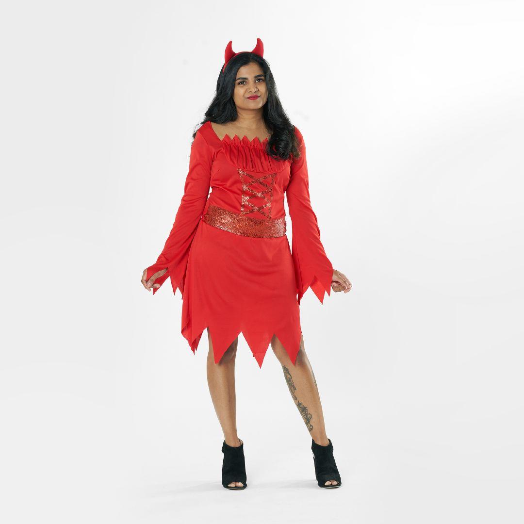 Amscan Hot Devil Adult Costume And Headband Red Medium Warehouse Stationery Nz 8863