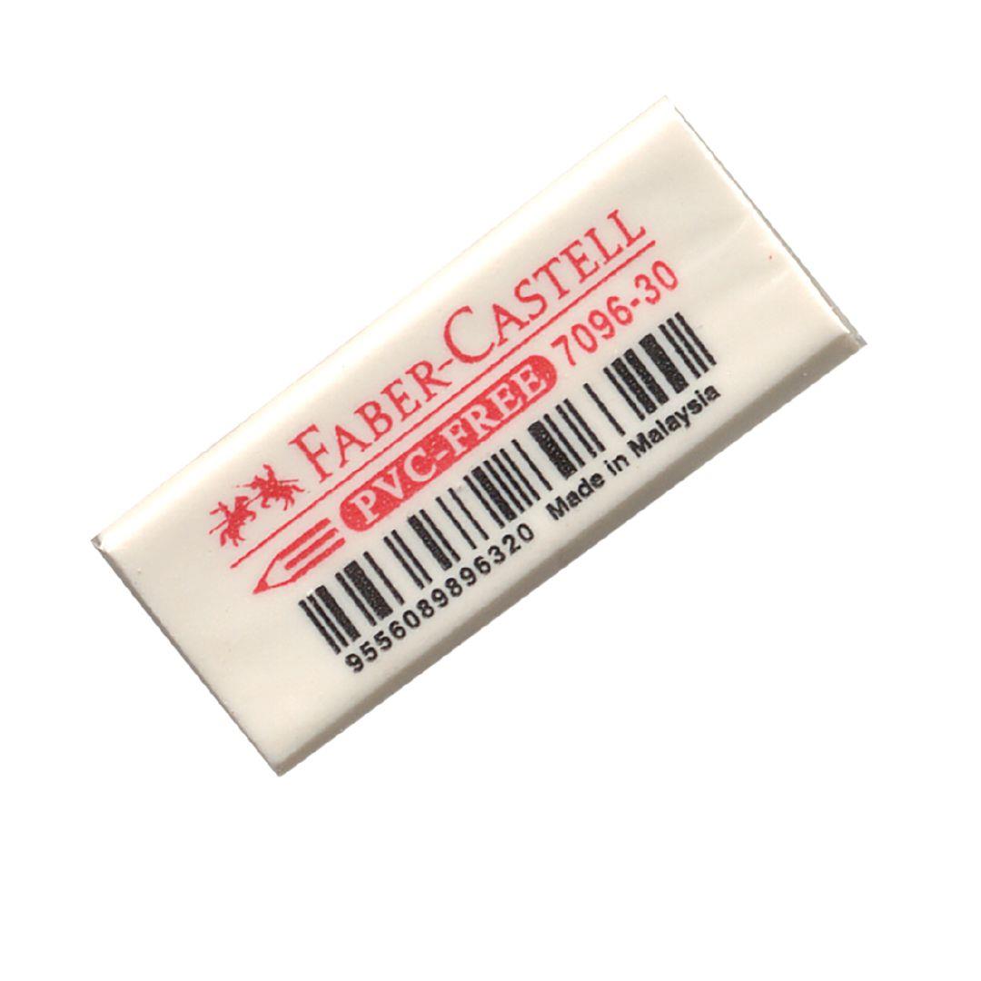 Faber-Castell PVC-Free Eraser - White - Large (Green Sleeve) - Pack of 2