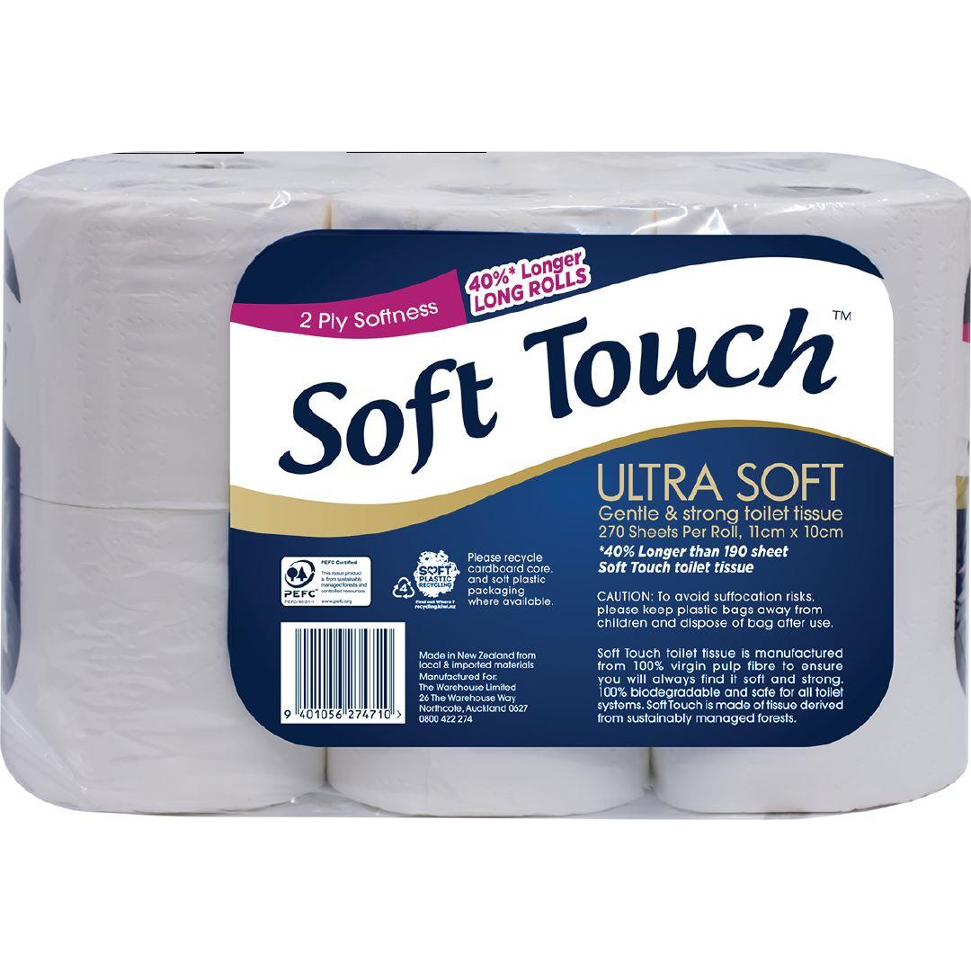 Soft Touch Toilet Tissue Long Roll 12s | Warehouse Stationery, NZ